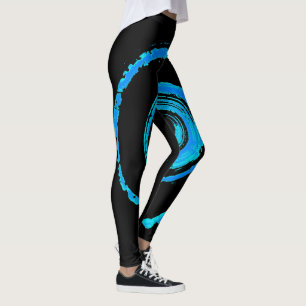 Leggings Todas las piernas de impresión con torsión azul