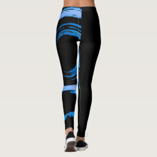 Leggings Todas las piernas de impresión con torsión azul en