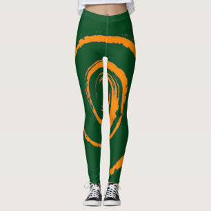 Leggings Todas las piernas de impresión con torsión Naranja