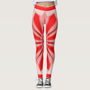 Leggings todo-sobre-impresión con arte rojo