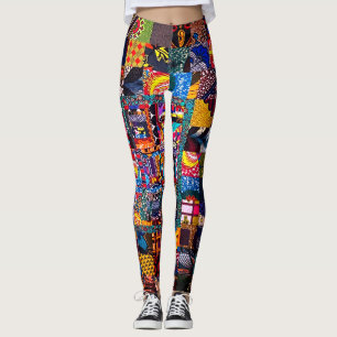 Leggings todo-sobre-impresión de tejidos africano