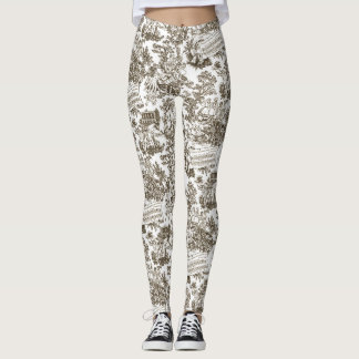 Leggings Todos en Harmony Toile de Jouy (tinta natural)