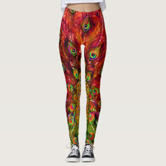 Leggings todos los ojos puestos en las piernas de pavo real