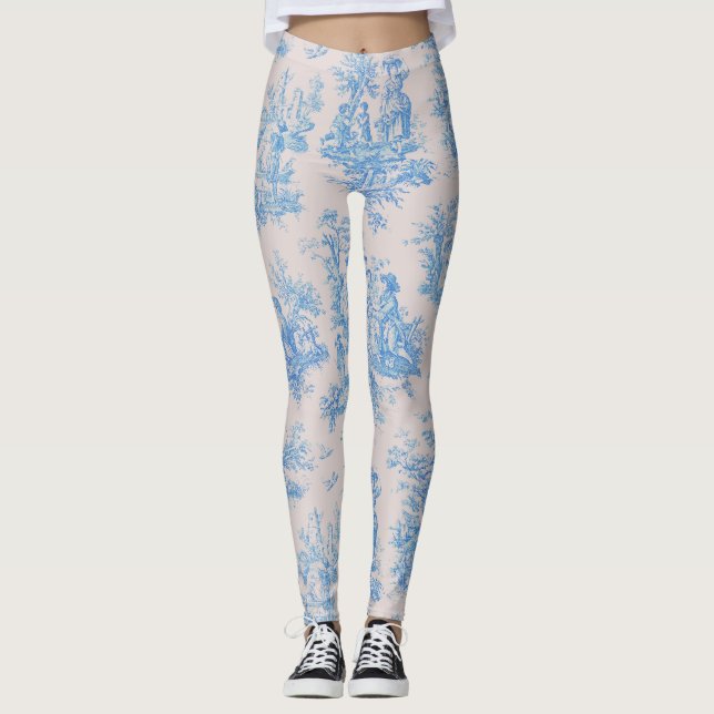 Leggings Toile azul turquesa vintage (Anverso)