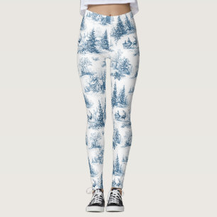 Leggings Toile de Jouy Invernal Vintage - Navidad Clásica