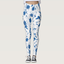 Leggings Toile floral azul moderno de Guay
