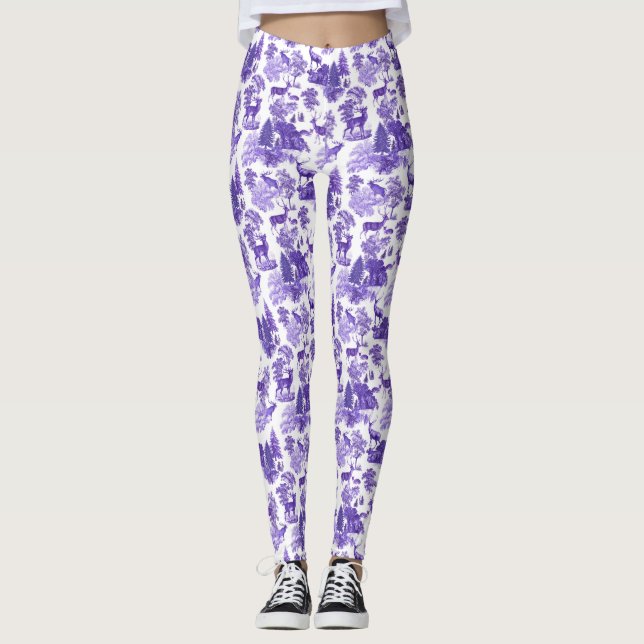 Leggings Toile francés de Guay Elegant Periwinkle Blue Deer (Anverso)