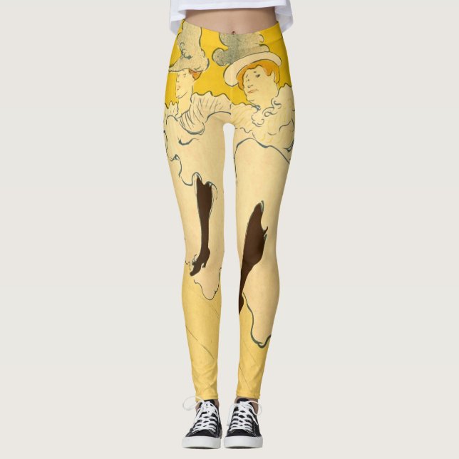 Leggings Tolouse-Lautrec Dancing Girls Yellow Poster Art (Anverso)