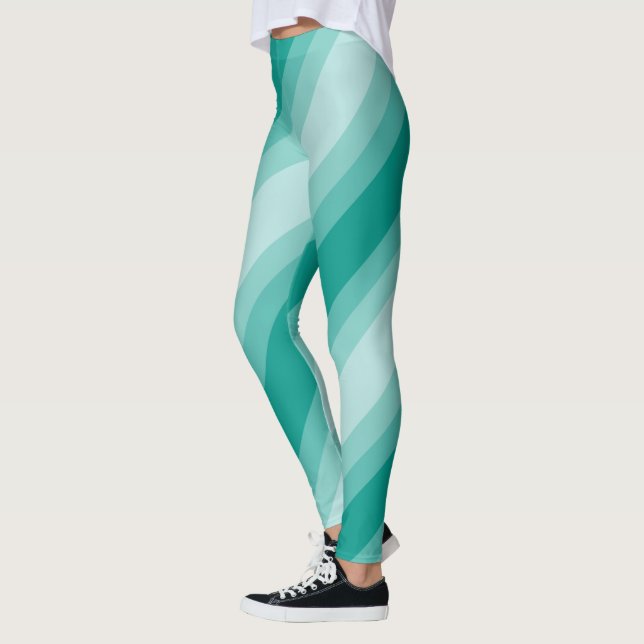 Leggings Tones verde azulados Stripes Plantilla Mujeres Mod (Izquierda)