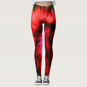 Leggings Tonos Abstratos De Rojo Y Rosa