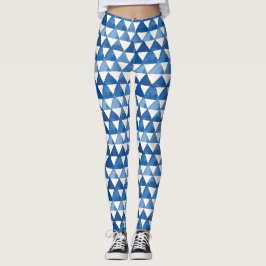Leggings Tonos acuarelas de tríángulos azules