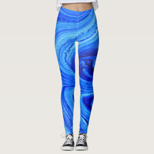 Leggings Tonos azules del arte del color del agua