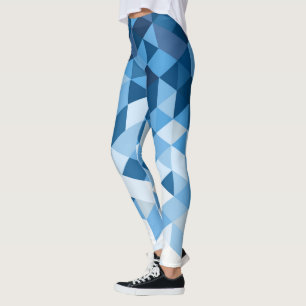 Leggings Tonos azules y formas geométricas blancas