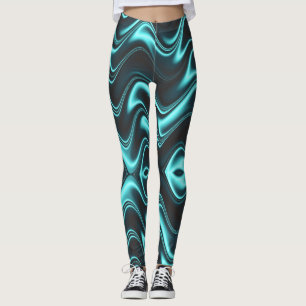Leggings tonos azules y negros místicos de la ola