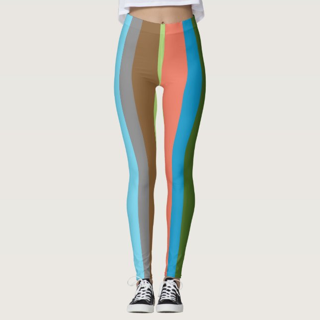 Leggings Tonos cálidos de las piernas rayadas (Anverso)