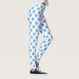 Leggings Tonos de azul acuarela con puntos pintados
