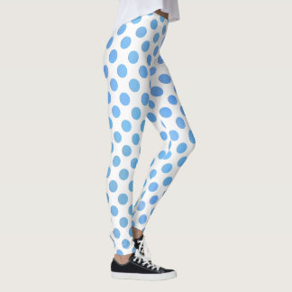 Leggings Tonos de azul acuarela con puntos pintados