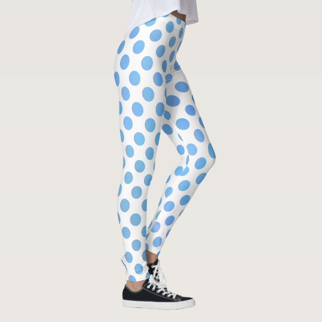 Leggings Tonos de azul acuarela con puntos pintados (Derecha)