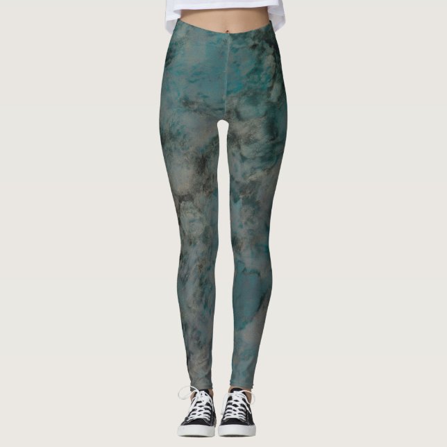 Leggings Tonos de azul verdes negros (Anverso)