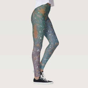 Leggings Tonos de joyas apagados   Placa blanca de colores 