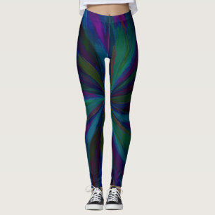 Leggings Tonos de joyas oscuras pintados resumen