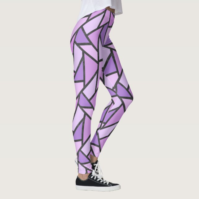 Leggings Tonos de vidrio manchado de lilas (Derecha)
