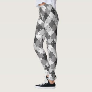 Leggings Tonos diagonales juguetones del gris del