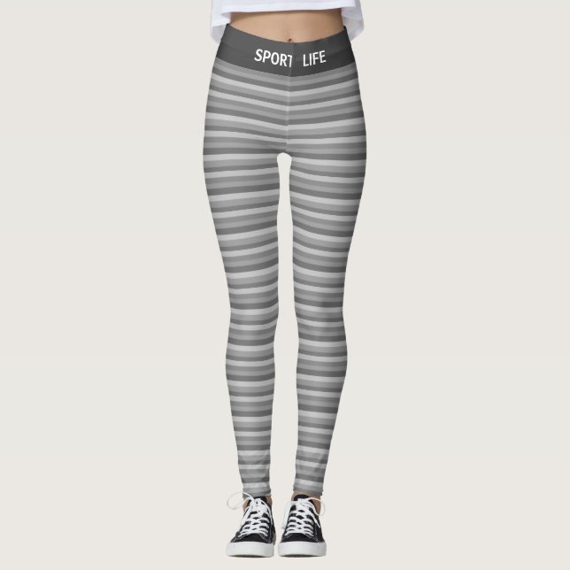 Leggings Tonos gris plateado rayado (Anverso)