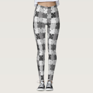 Leggings Tonos juguetones del gris del rompecabezas