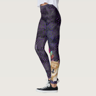 Leggings Tonos (púrpuras/magentas) del perro chino de DAEJ