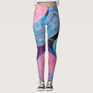 Leggings Tonos sutiles azul y rosa en resumen
