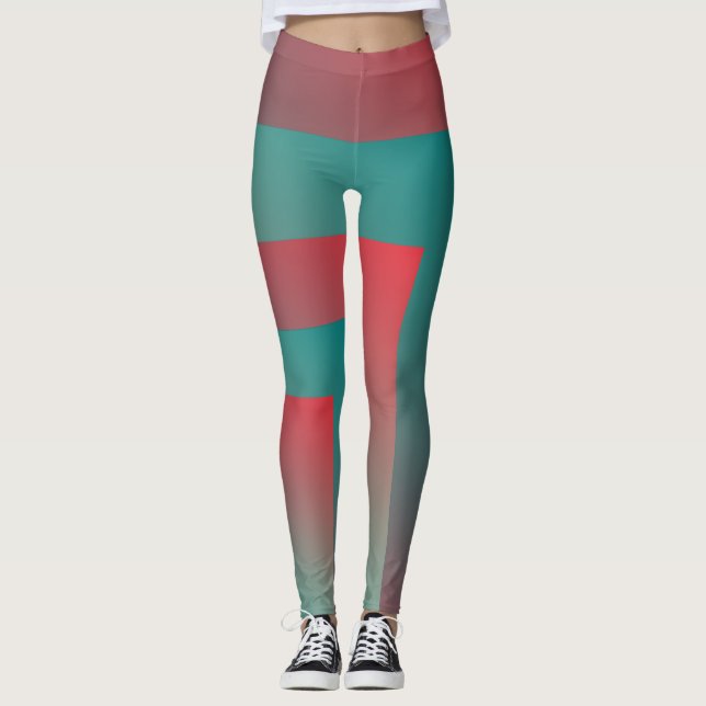 Leggings tonos verde azulados de coral (Anverso)