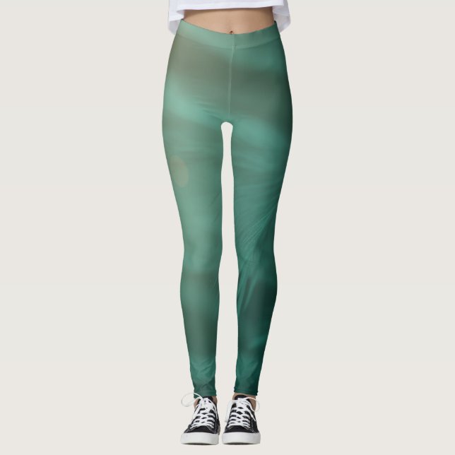 Leggings tonos verdes místicos de hojas y plantas (Anverso)