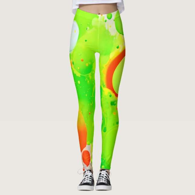 Leggings Tonos verdes y naranjas (Anverso)