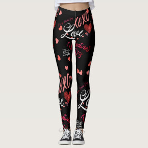 Leggings Topografía El día de San Valentín abrazos besos im