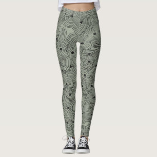 Leggings Topografía retorcida y encubierta arte en cualquie