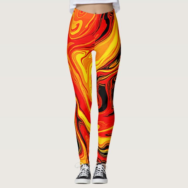 Leggings Torbellinos abstractos ardientes de emoción (Anverso)