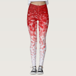 Leggings Tormenta de copos de nieve blancos y rojos