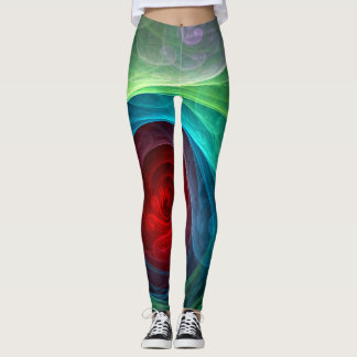 Leggings Tormenta roja Floral Moderno Resumen Patrón de col