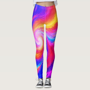 Leggings Tornado de Colores de Arcoíris en Ajustado Persona