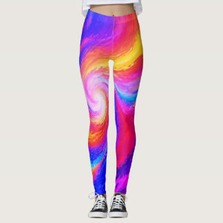 Leggings Tornado de Colores de Arcoíris en Ajustado Persona