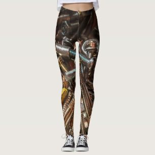Leggings tornillo biónico industrial metalizado