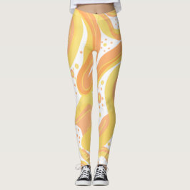 Leggings Tornillos naranjas Y Amarillos Con Puntos
