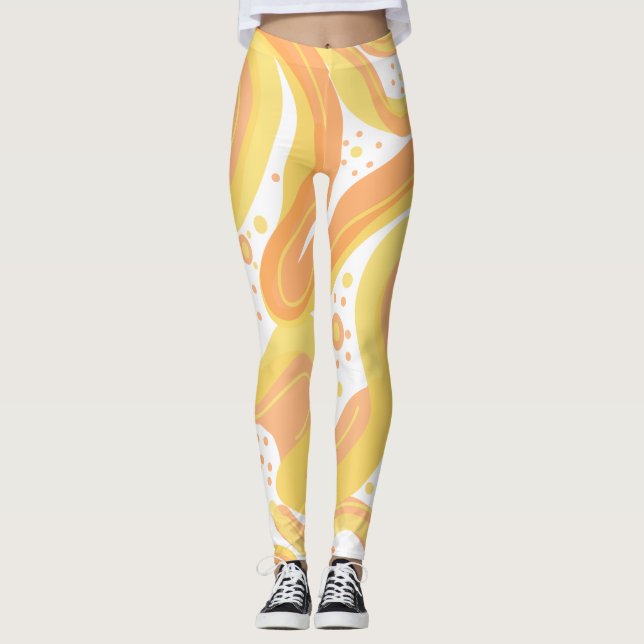 Leggings Tornillos naranjas Y Amarillos Con Puntos (Anverso)