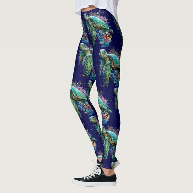 Leggings Tortuga marina bajo el agua Estilo (Izquierda)