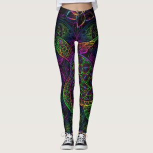 Leggings Tortuga marina de Boho: Patrón de Mandala psicodél
