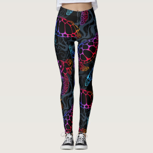 Leggings Tortuga marina psicodélica: Boho Ocean