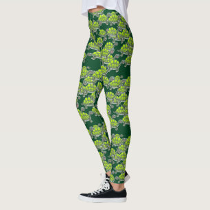 Leggings Tortugas de mar verde lindas que nadan las