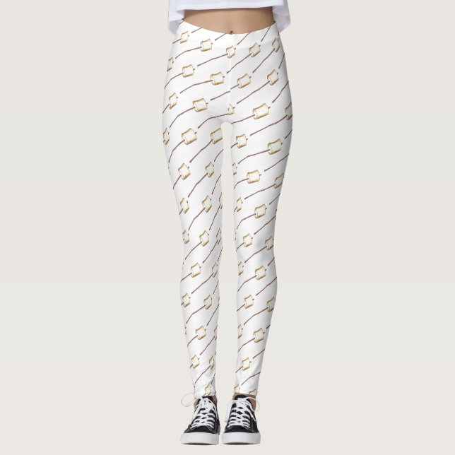 Leggings Tostado Marshmallow Stick Campfire Camp S Mores (Anverso)