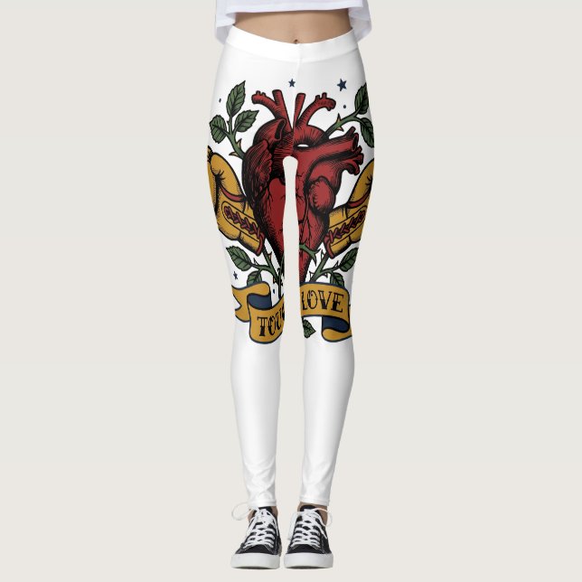 Leggings Tough Love Boxeo Corazón Tatuaje Flash Fuerte  (Anverso)